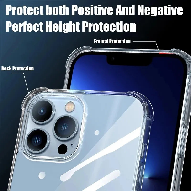 Funda de silicona para teléfono iPhone 14 13 12 11 Pro Max Mini X XS XR 8 7 6s 6Plus SE funda protectora de lente gruesa a prueba de golpes - shopboudount